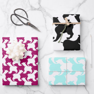 Feuille De Papier Cadeau Houndstooth Style Tesselation Chien Choisir la cou