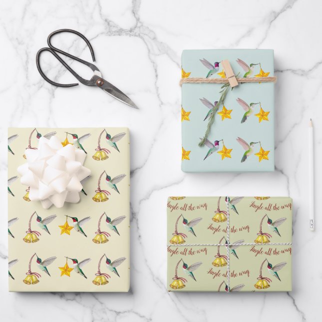 Feuille De Papier Cadeau Hummingbird Christmas (Recto)