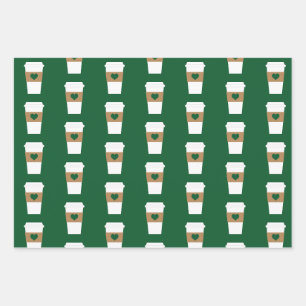 Feuille De Papier Cadeau I Love Coffee Coffee Disposable Cup