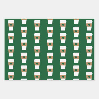 Feuille De Papier Cadeau I Love Coffee Coffee Disposable Cup