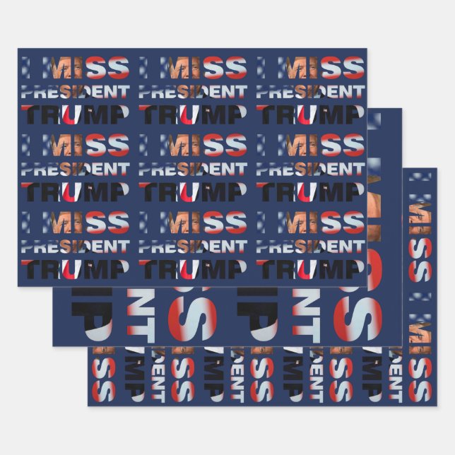 Feuille De Papier Cadeau I Miss Président Trump (Lot)