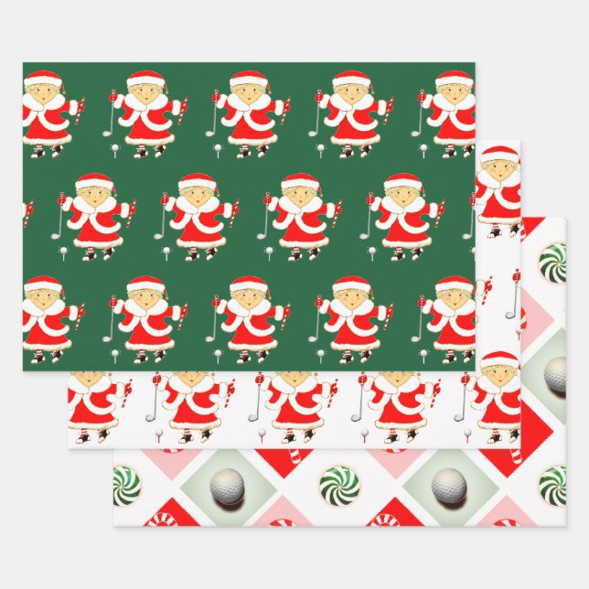 Feuille De Papier Cadeau Idées cadeaux de Noël de golf (Lot)