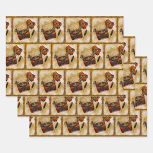 Feuille De Papier Cadeau Il Est Écrit Motif Vintage