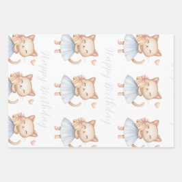 Feuille De Papier Cadeau Illustration à la main Elegant Girls Anniversaire