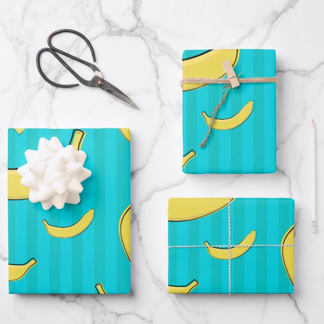 Feuille De Papier Cadeau Illustration de banane (Recto)