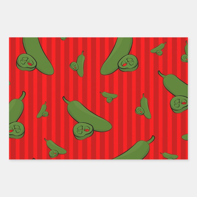 Feuille De Papier Cadeau Illustration de Jalapeno (Devant)