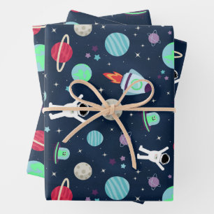 Feuille De Papier Cadeau Illustration du Motif spatial