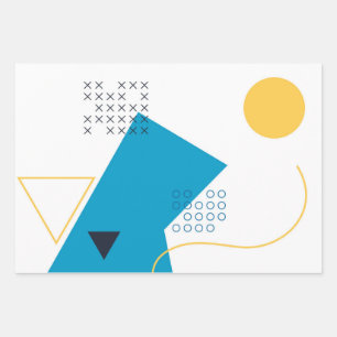 Feuille De Papier Cadeau Illustration Memphis, géométrique urbaine, cool et