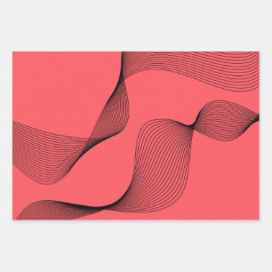 Feuille De Papier Cadeau Illustration ondulée moderne, élégante, tendance, 