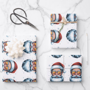 Feuille De Papier Cadeau Illustration vectorielle du Père Noël moderne avec