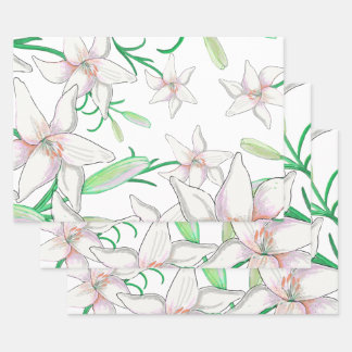 Feuille De Papier Cadeau Illustration White Lily