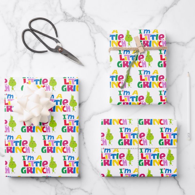 Feuille De Papier Cadeau I'm a Little Grinch Colorful Graphic (Recto)