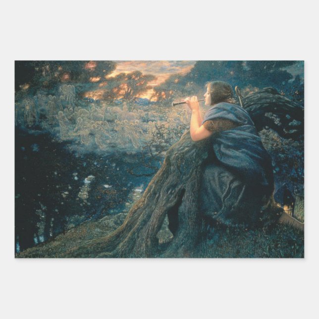 Feuille De Papier Cadeau Imaginaire à Twilight (par Edward Robert Hughes) (Devant)