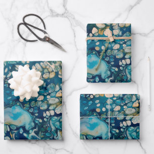 Feuille De Papier Cadeau Imaginaire Abstrait sous-marin