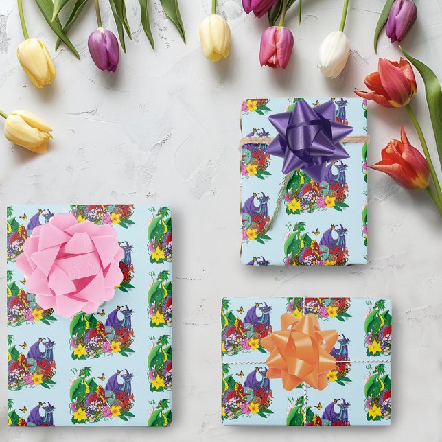 Feuille De Papier Cadeau Imaginaire de nid de bébé dragon (Créateur téléchargé)