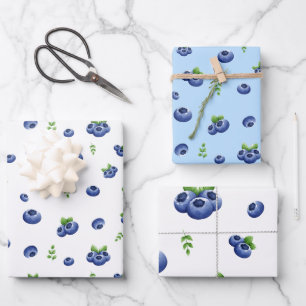 Feuille De Papier Cadeau Impression Blueberry