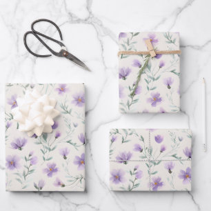 Feuille De Papier Cadeau Impression botanique de fleurs sauvages cottagecor