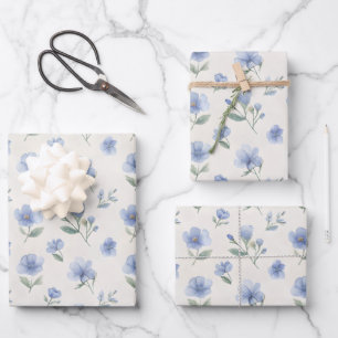 Feuille De Papier Cadeau Impression botanique de fleurs sauvages Cottagecor