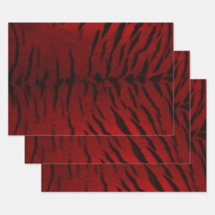 Feuille De Papier Cadeau Impression numérique du tigre de feu