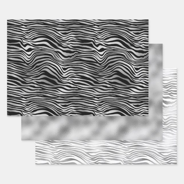 Feuille De Papier Cadeau Impression Zebra (Lot)