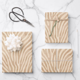 Feuille De Papier Cadeau Impression Zèbre aquarelle