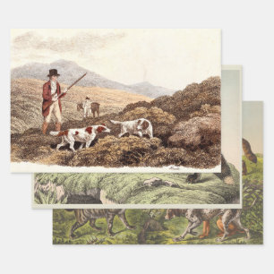 Feuille De Papier Cadeau Imprimantes victoriennes pour chiens