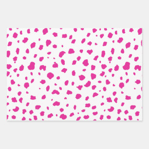 Feuille De Papier Cadeau imprimé de vache rose pastel
