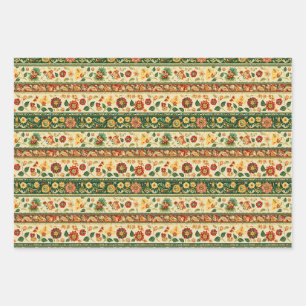 Feuille De Papier Cadeau Indien Floral traditionnel