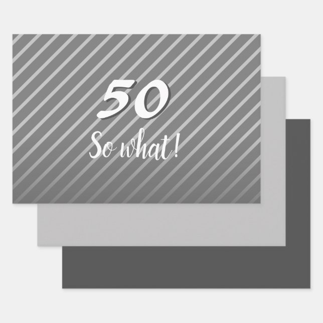 Feuille De Papier Cadeau Inspirationnel Moderne Élégant 50 Alors quel anniv (Lot)