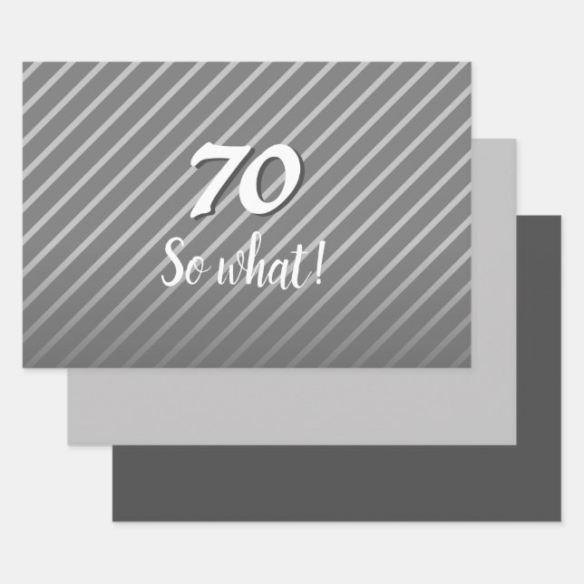 Feuille De Papier Cadeau Inspirationnel Moderne Elégant Grey 70e anniversai (Lot)