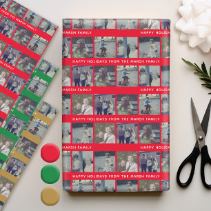 Feuille De Papier Cadeau Instagram Photo Collage avec Happy Holidays Texte