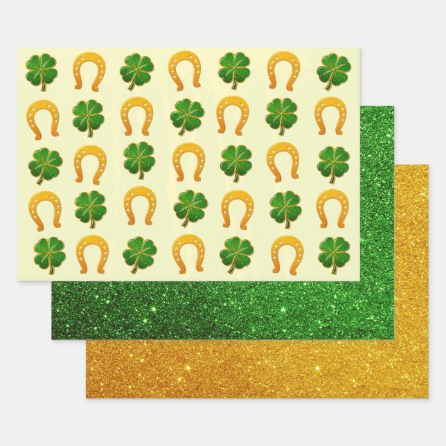 Feuille De Papier Cadeau Irish Fun 3D Whimsey (Lot)