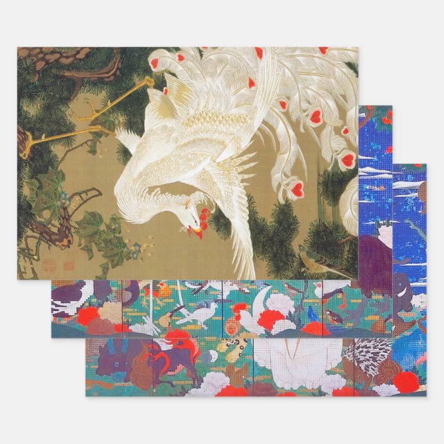 Feuille De Papier Cadeau Itō Jakuchu (Lot)