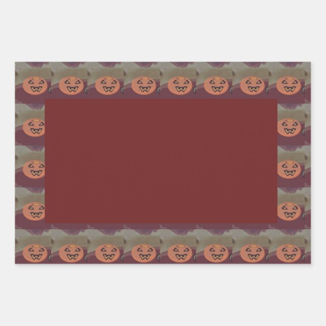 Feuille De Papier Cadeau Jack O'Lantern (Devant)