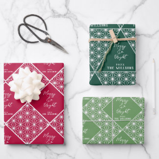 Feuille De Papier Cadeau Japandi Christmas Wrapping Paper Set/ Modern Japan