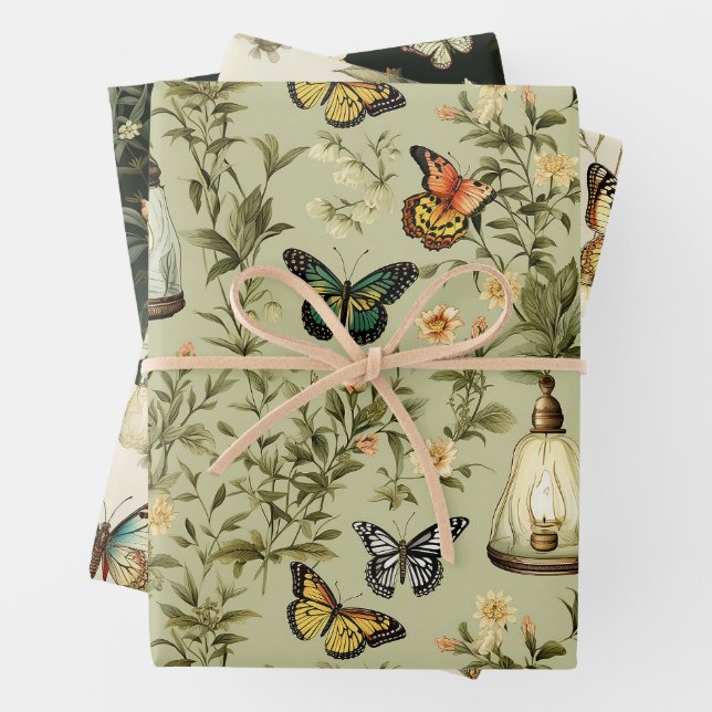 Feuille De Papier Cadeau Jardin botanique de la lanterne papillon (En situation)