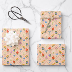 Feuille De Papier Cadeau Jardin de fleurs sauvages Harlequin