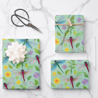 Feuille De Papier Cadeau Jardin de libellules
