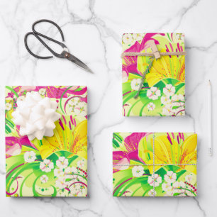 Feuille De Papier Cadeau Jardin Fleur Lumineux et Beau