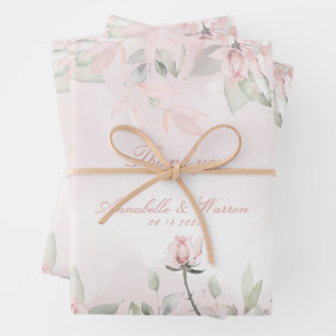 Feuille De Papier Cadeau Jardin rose vierge Secret Rose Merci Mariage