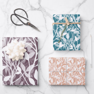 Feuille De Papier Cadeau Jardin Sauvage Brume Moderne Feuillage Botanique