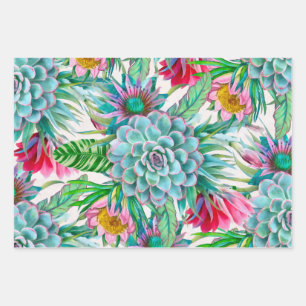 Feuille De Papier Cadeau Jardin tropical Succulent