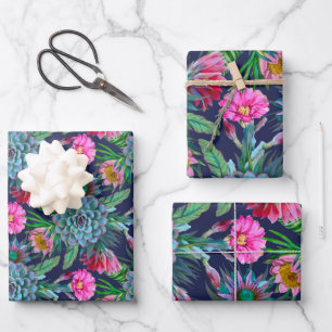 Feuille De Papier Cadeau Jardin tropical succulent