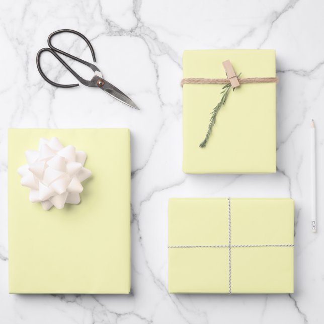 Feuille De Papier Cadeau Jaune pâle (Recto)