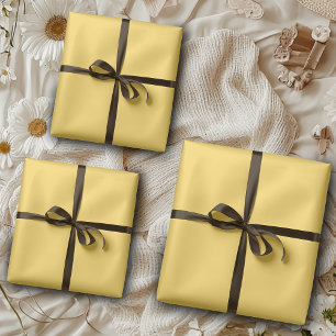Feuille De Papier Cadeau Jaune Pissenlit Uni   Classique   Élégant