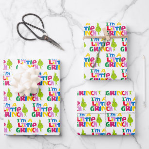 Feuille De Papier Cadeau Je suis un petit Grinch Graphique Coloré
