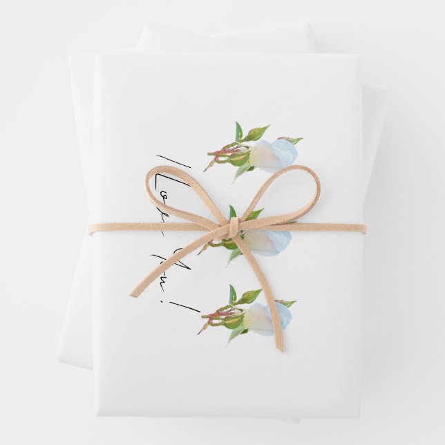 Feuille De Papier Cadeau Je T'Aime ! (En situation)