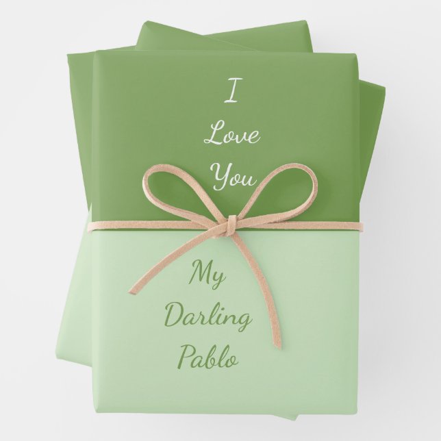 Feuille De Papier Cadeau Je T'Aime Ma Chérie (En situation)