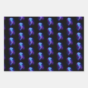 Feuille De Papier Cadeau Jellyfish éclatante couleur