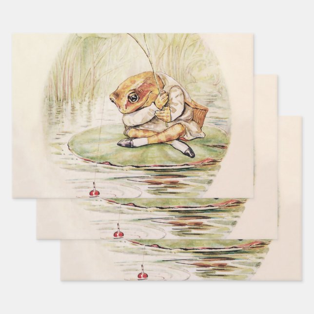 Feuille De Papier Cadeau “Jeremy Fisher on a Lilypad” by Beatrix Potter (Lot)